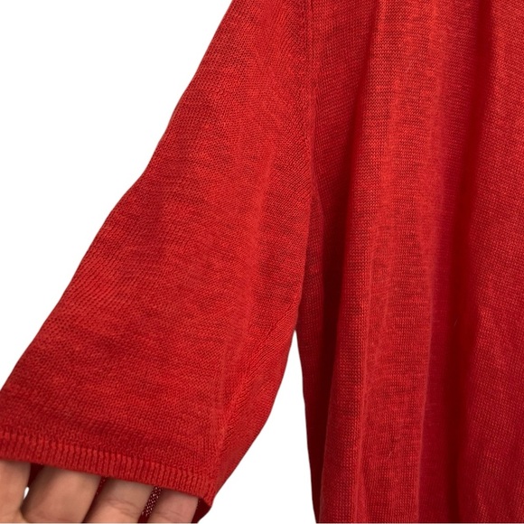 Eileen Fisher Women’s Size Petite Small Linen Knit Open Shrug Red/Orange - Picture 6 of 7
